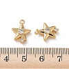 Brass Micro Pave Clear Cubic Zirconia Charms KK-P355-01F-G-3