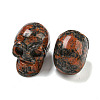 Halloween Natural Labradorite Skull Figurines DJEW-L021-01D-2