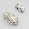 Oval 3 Strands Alloy Magnetic Clasps PALLOY-N0095-01P-2