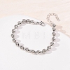 Brass Ball Link Chain Bracelets for Women BJEW-H640-02A-P-3