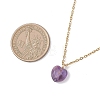 Cherry Quartz Glass & Natural Red Rainbow Jasper & Green Aventurine & Amethyst & Rose Quartz Heart Pendant 304 Stainless Steel Cable Chain Necklaces for Women NJEW-JN05796-4