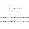 Colorful Faceted Triangle Glass & Cube Beaded Link Chains CHS-G028-17G-2