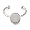 Non-Tarnish 304 Stainless Steel Open Cuff Ring Components X-STAS-I306-06A-P-2