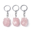 Natural Rose Quartz Pendant Keychains KEYC-P011-01P-05-1