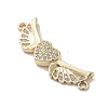 Brass Micro Pave Clear Cubic Zirconia Connector Charms KK-M275-19G-2