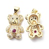 Brass Cubic Zirconia Pendants KK-G446-26G-02-1