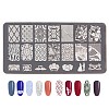 Non-Tarnish Lace Flower Stainless Steel Nail Art Stamping Plates X-MRMJ-L003-C06-1