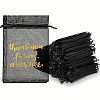 50Pcs Thank You Printed Organza DIY Craft Drawstring Bags PW-WG4E938-16-1