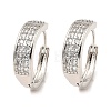 Brass Micro Pave Cubic Zirconia Hoop Earrings EJEW-D078-15P-1
