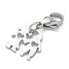 304 Stainless Steel Boy Girl Heart Cutout Pendant Decorations STAS-B141-08P-2