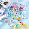 20Pcs Translucent Resin Cute Cow Ornament RESI-FS0002-11-7