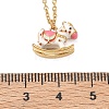 304 Stainless Steel Enamel Rocking Horse Pendant Necklaces for Women NJEW-T022-01B-5