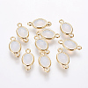 Oval Faceted Golden Brass Opalite Links connectors GLAA-O014-29G-1