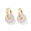 Donut Natural Agate Hoop Earrings for Women EJEW-E303-25G-02-2