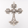 Alloy Rhinestone Cross Big Gothic Pendants LS-ALRI-1475-RS-2
