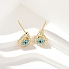 Brass Micro Pave Clear Cubic Zirconia Stud Earrings EJEW-A128-02G-5