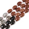 Cherry Quartz Glass & Natural Labradorite & Synthetic Goldstone & Obsidian Beads Strands G-Z135-A04-2