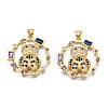 Brass Micro Pave 
Cubic Zirconia Pendants ZIRC-N039-231-1