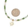 201 Stainless Steel Sun Pendant Dyed Faceted Rondelle Natural Malaysia Jade & Natural Pearl Beaded Necklaces NJEW-JN05814-3