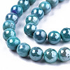 Electroplate Natural Agate Beads Strands G-T131-54H-3