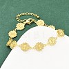 Virgin Mary Theme Brass Micro Pave Clear Cubic Zirconia Link Chain Bracelets for Women BJEW-A090-08B-G-1