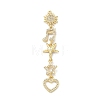 Brass Micro Pave Clear Cubic Zirconia Big Pendants KK-B176-02G-07-1