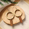 Bohemian Wood & Rattan Wood Woven Dangle Earrings WG21945-02-1