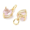 Brass Micro Pave Cubic Zirconia Charms KK-C051-05G-04-2