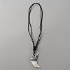 Horn with Tortoise Shape Resin Pendant Necklace with Wax Ropes NJEW-WH0015-53B-2