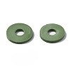 Flat Round Handmade Polymer Clay Beads CLAY-R067-10mm-43-7