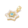 Brass Micro Pave Cubic Zirconia Pendants KK-Q030-04C-G-2