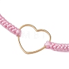 Golden Tone 201 Stainless Steel Heart Link Bracelets BJEW-JB10643-01-3