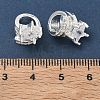 Brass Micro Pave Cubic Zirconia European Beads CU-CBAB0CF-08S-02-3