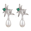 Natural Pearl Ear Studs EJEW-P286-19P-1