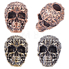 3Pcs 3 Colors Brass European Beads KK-FH0008-39-1