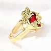Glass Cuff Open Rings RJEW-P178-01A-G-2