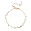 Natural Freshwater Pearl Beaded Link Bracelets BJEW-JB12849-2