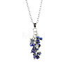 Natural Gemstone Chip Beads Tassel Alloy Cable Chain Necklaces WGF6F78-04-1