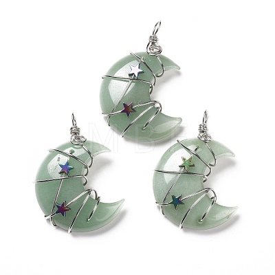 Natural Green Aventurine Pendants G-B023-01P-04-1