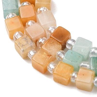 Natural Dyed White Jade & Quartz Crystal & Howlite & Yellow Aventurine & Rhodonite Beads Strands G-H333-03D-1