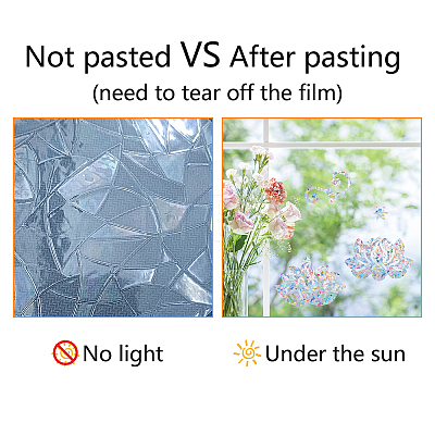 Waterproof PVC Colored Laser Stained Window Film Adhesive Stickers DIY-WH0256-092-1