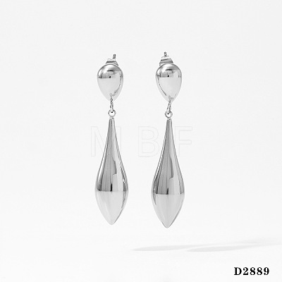 316L Surgical Stainless Steel Teardrop Stud Dangle Earrings for Women WGDB3F6-03-1