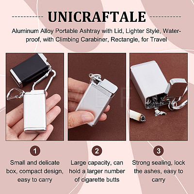 Unicraftale 2Pcs 2 Colors Aluminum Alloy Portable Ashtray with Lid AJEW-UN0001-29-1