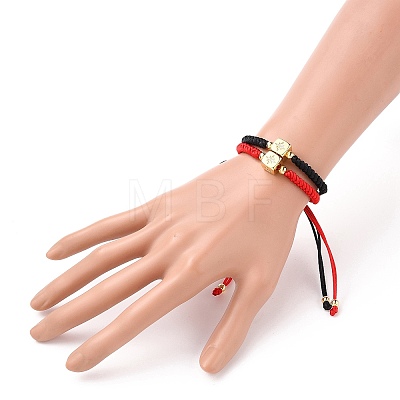 Adjustable Nylon Thread Braided Bead Bracelets Sets BJEW-JB05695-1