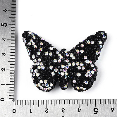 Butterfly Shaped Handmade Polymer Clay Rhinestone Beads CLAY-T023-23D-1