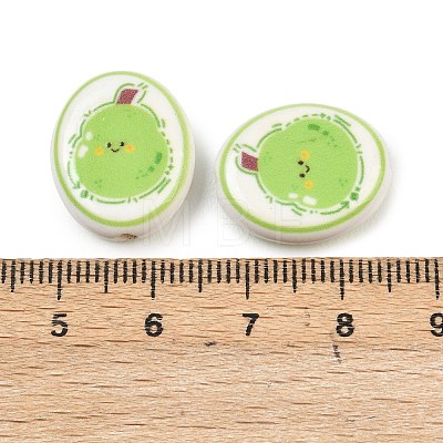 Printed Handmade Porcelain Beads PORC-B009-01F-1