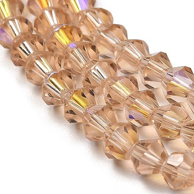 Transparent Electroplate Glass Beads Strands GLAA-F029-3mm-D12-1