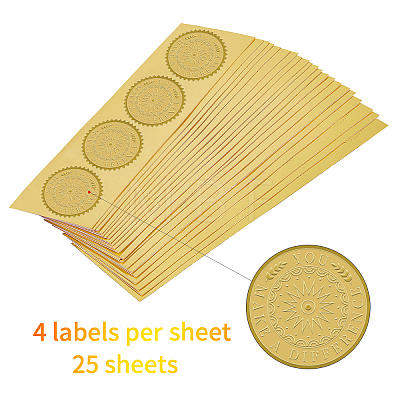 Self Adhesive Gold Foil Embossed Stickers DIY-WH0211-012-1