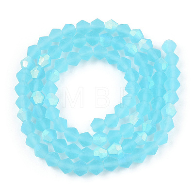 Imitate Austrian Crystal Bicone Frosted Glass Beads Strands EGLA-A039-T4mm-MB20-1