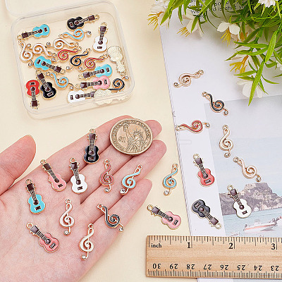 40Pcs 10 Styles Alloy Enamel Pendants FIND-ME0001-94-1